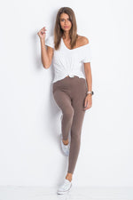 Lange leggings BFG til dame fra MS StyleHaven, laget av Bomull; Elastan-1, farge Grønn, størrelse L, med sleeveless ermer, perfekt til casual; dress