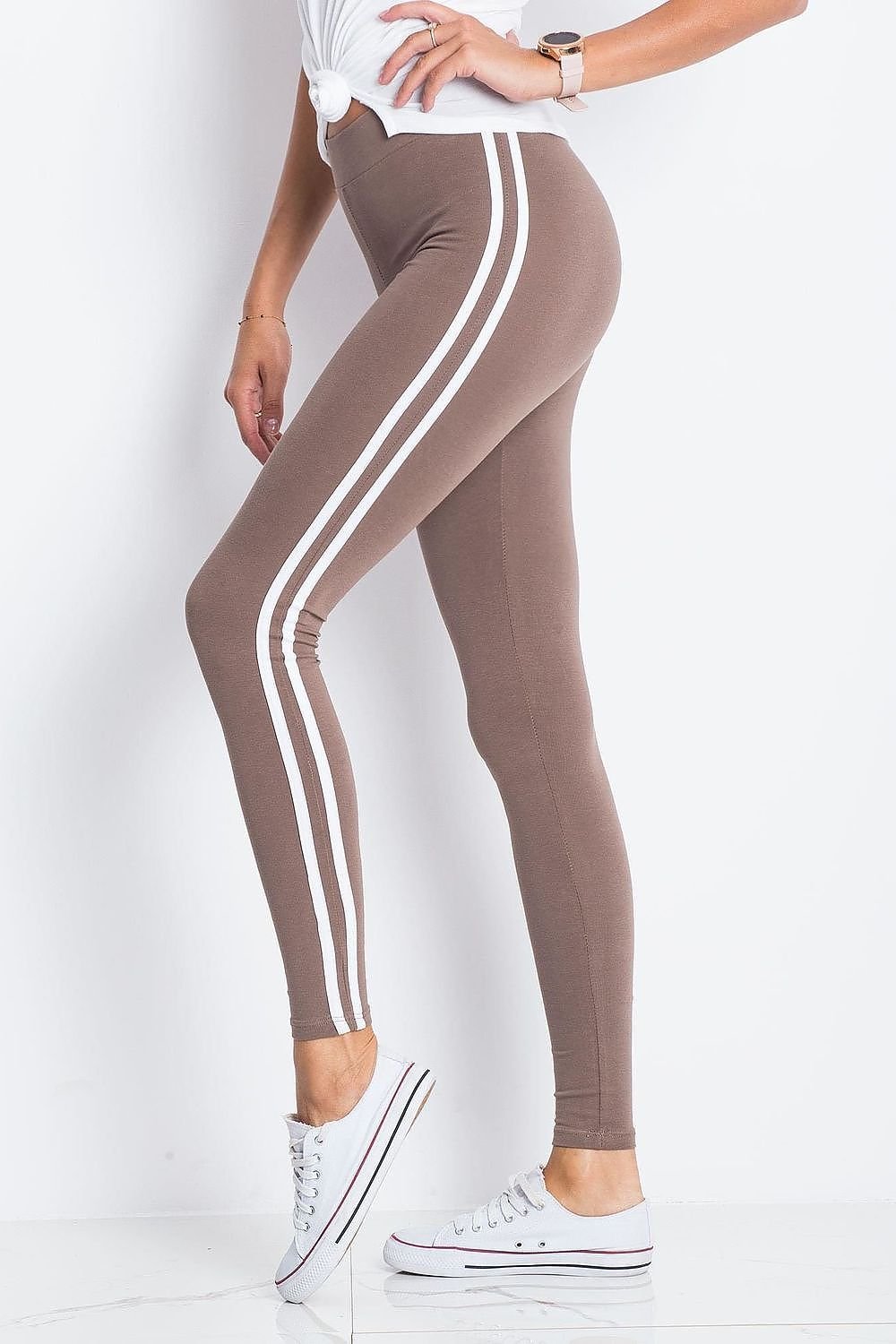 Lange leggings BFG til dame fra MS StyleHaven, laget av Bomull; Elastan-1, farge Grønn, størrelse XL, med sleeveless ermer, perfekt til casual; dress