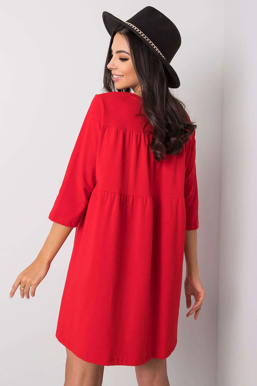 Stilig dagskjole med løs passform - Relevance til dame fra MS StyleHaven, laget av Bomull; Elastan-1, farge Svart, størrelse L/XL, med 45720 ermer, perfekt til casual; dress