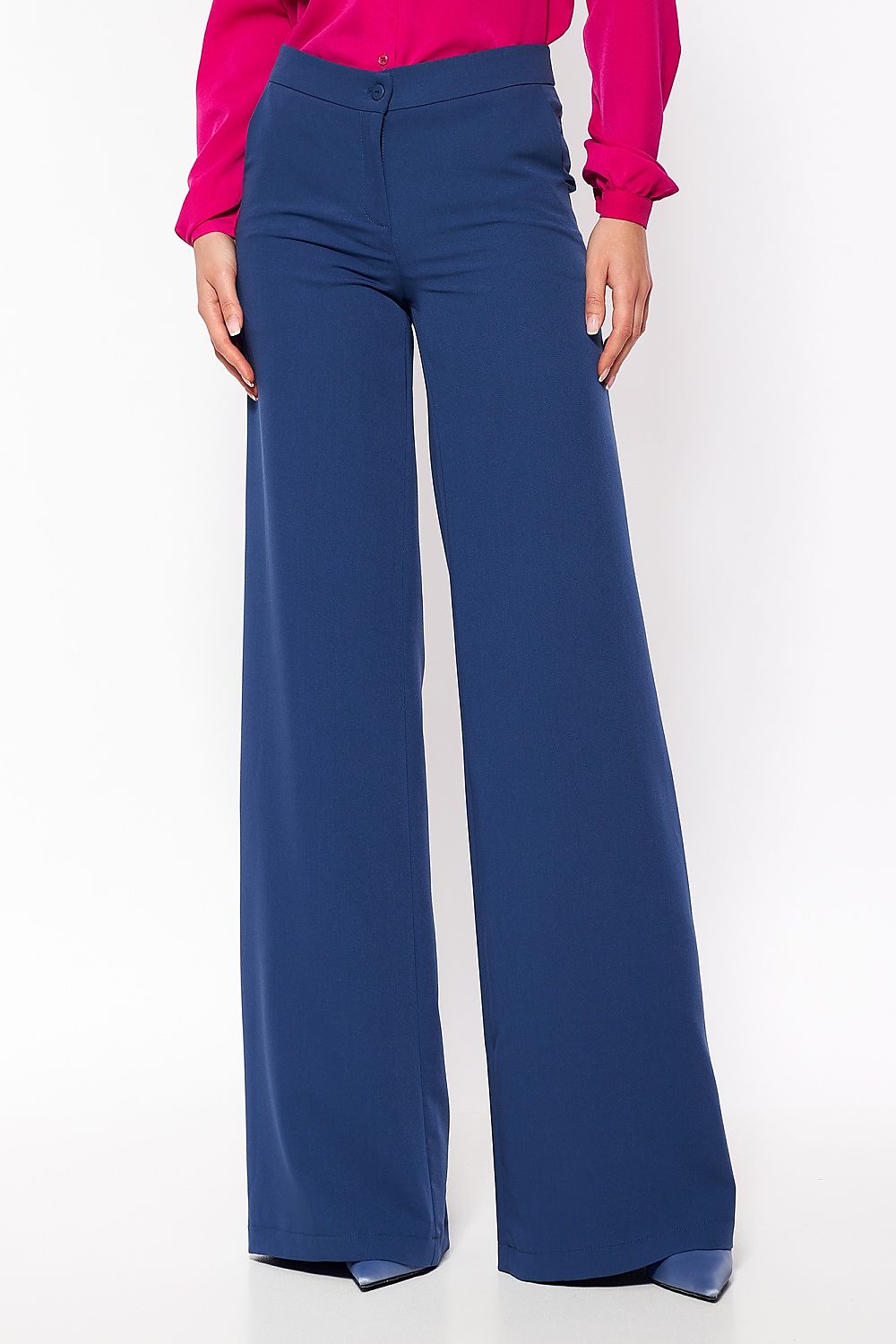 Bukser Nife til dame fra MS StyleHaven, laget av Bomull; polyester, farge Marineblå, størrelse 36, med sleeveless ermer, bukselengde long, perfekt til casual; dress