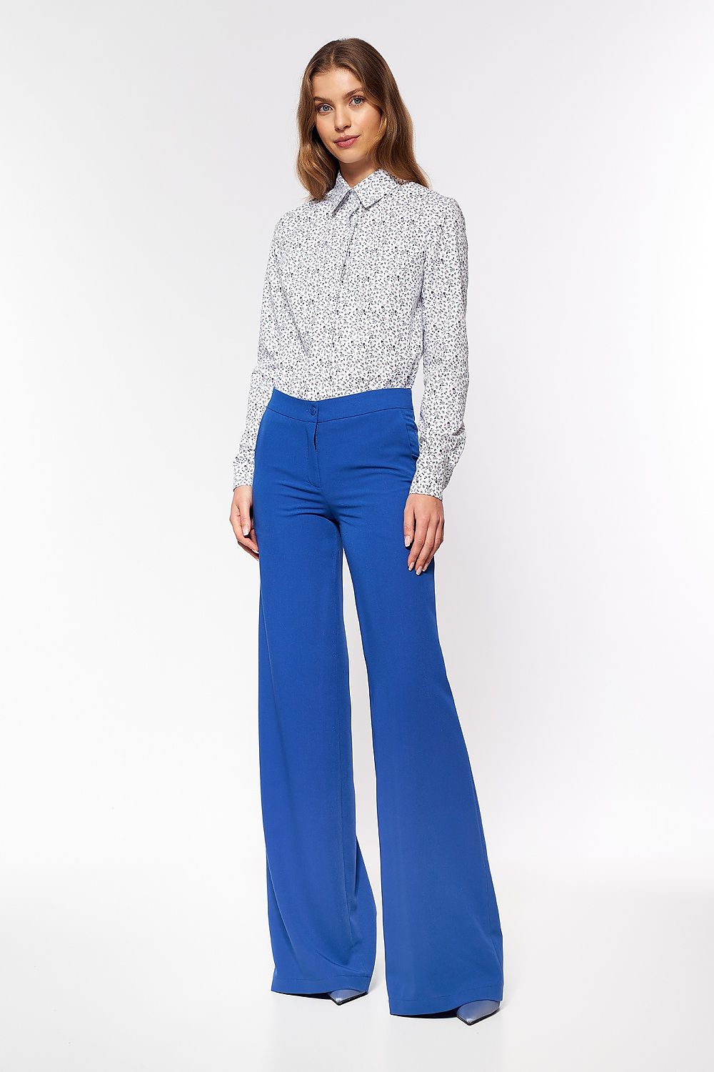 Bukser Nife til dame fra MS StyleHaven, laget av Bomull; polyester, farge Blå, størrelse 36, med sleeveless ermer, perfekt til casual; dress