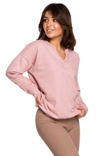 Tidløs komfortgenser fra BeWear til dame fra MS StyleHaven, laget av Bomull; polyester, farge Rosa, størrelse s, med long ermer, perfekt til dress