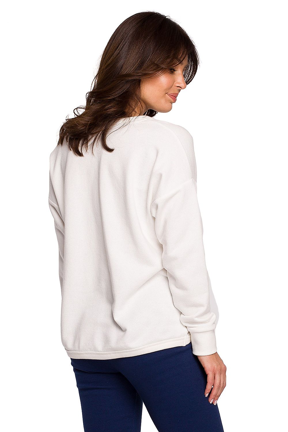Tidløs komfortgenser fra BeWear til dame fra MS StyleHaven, laget av Bomull; polyester, farge beige, størrelse s, med long ermer, perfekt til dress