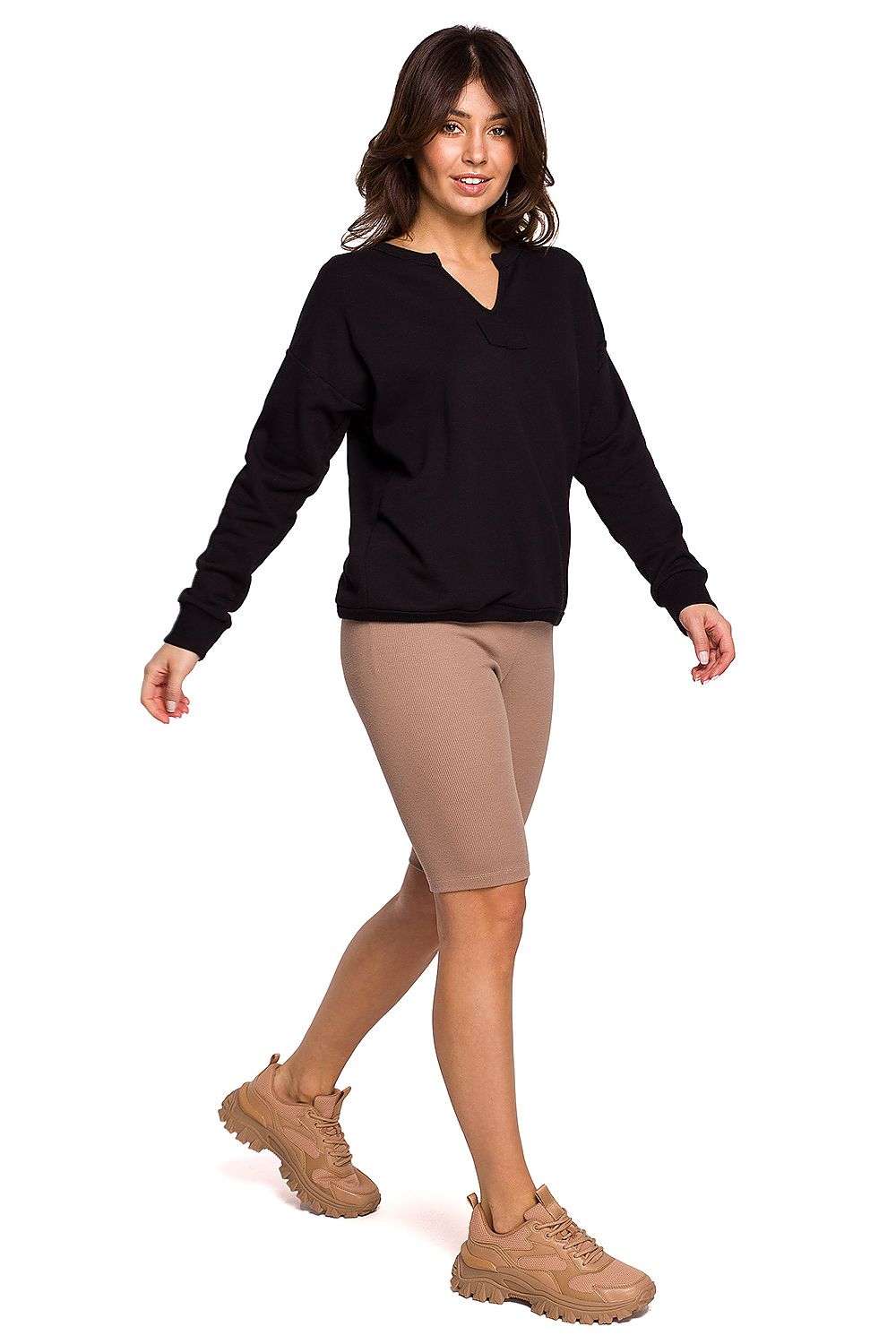 Tidløs komfortgenser fra BeWear til dame fra MS StyleHaven, laget av Bomull; polyester, farge beige, størrelse L, med long ermer, perfekt til dress