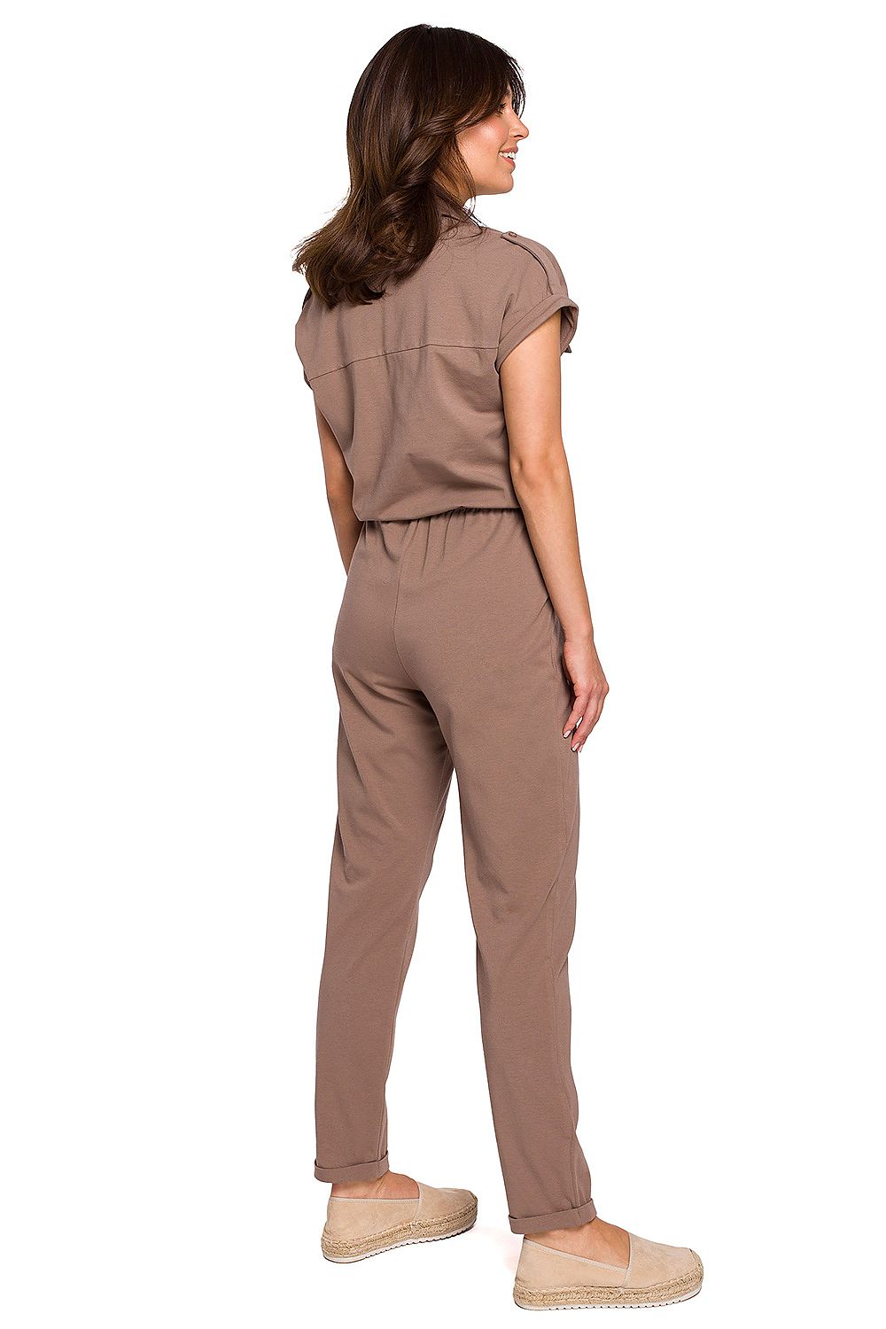 Jumpsuit -Dress BeWear til dame fra MS StyleHaven, laget av Bomull, farge Grønn, størrelse XL, med cap; short ermer, perfekt til dress
