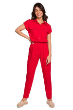 Jumpsuit -Dress BeWear til dame fra MS StyleHaven, laget av Bomull, farge Grønn, størrelse XXL, med cap; short ermer, perfekt til dress