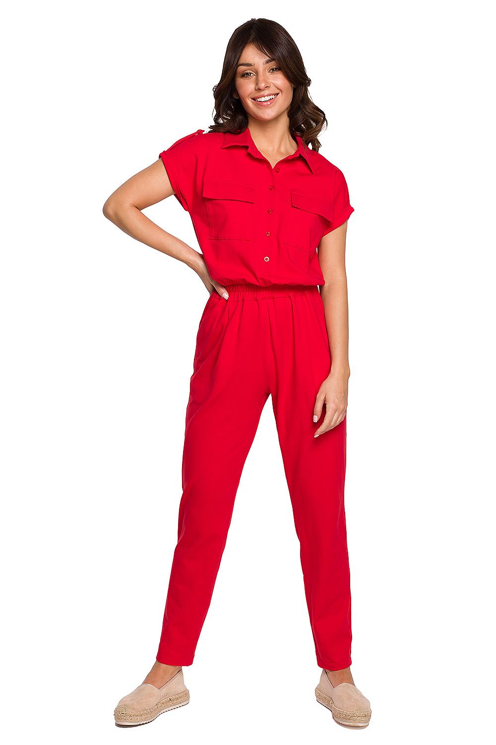 Jumpsuit -Dress BeWear til dame fra MS StyleHaven, laget av Bomull, farge Grønn, størrelse XXL, med cap; short ermer, perfekt til dress