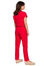 Jumpsuit -Dress BeWear til dame fra MS StyleHaven, laget av Bomull, farge Brun, størrelse s, med cap; short ermer, perfekt til dress