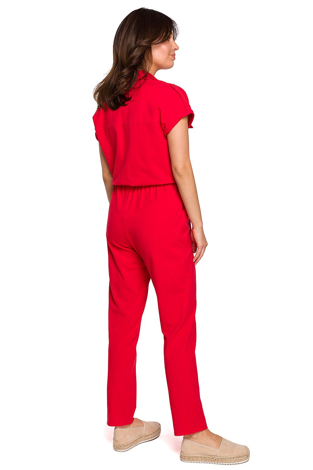 Jumpsuit -Dress BeWear til dame fra MS StyleHaven, laget av Bomull, farge Brun, størrelse s, med cap; short ermer, perfekt til dress
