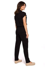Jumpsuit -Dress BeWear til dame fra MS StyleHaven, laget av Bomull, farge Brun, størrelse L, med cap; short ermer, perfekt til dress
