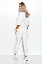 Sett Makadamia til dame fra MS StyleHaven, laget av Bomull, farge beige, størrelse 40/42, med long ermer, perfekt til casual; dress