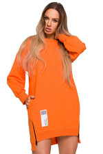 Langt snittet sweatshirt / Dagkjole - Moe til dame fra MS StyleHaven, laget av Bomull, farge Grønn, størrelse XL, med long ermer, perfekt til dress