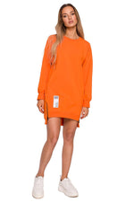 Langt snittet sweatshirt / Dagkjole - Moe til dame fra MS StyleHaven, laget av Bomull, farge Grønn, størrelse XXL, med long ermer, perfekt til dress