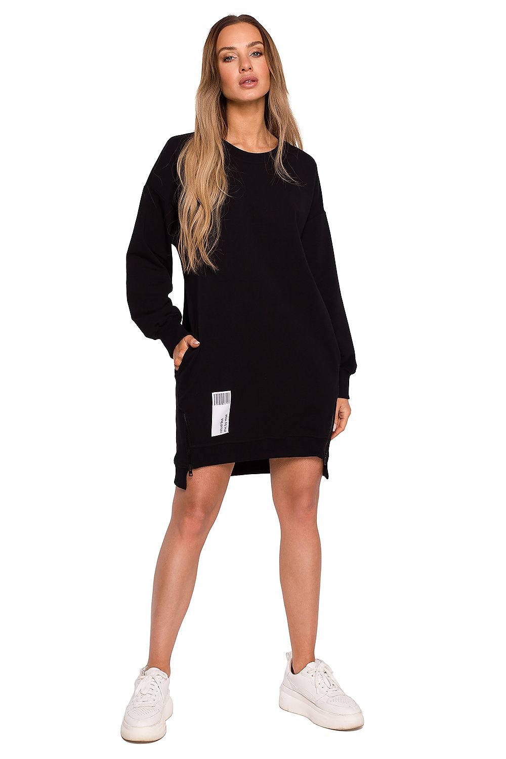 Langt snittet sweatshirt / Dagkjole - Moe til dame fra MS StyleHaven, laget av Bomull, farge Oransje, størrelse XXL, med long ermer, perfekt til dress