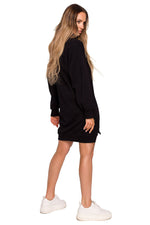 Langt snittet sweatshirt / Dagkjole - Moe til dame fra MS StyleHaven, laget av Bomull, farge Brun, størrelse s, med long ermer, perfekt til dress