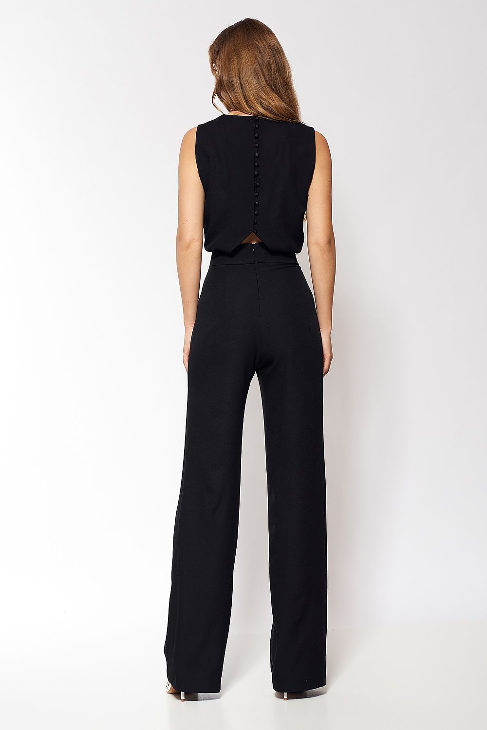 Jumpsuit Nife til dame fra MS StyleHaven, laget av polyester, farge Blå, størrelse 42, med sleeveless ermer, perfekt til casual; dress