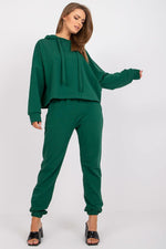Sett - Relevance til dame fra MS StyleHaven, laget av Bomull, farge Grønn, størrelse S/M, med 45720 ermer, perfekt til casual; dress
