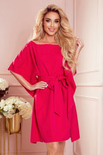 Sofia Day kjole til dame fra MS StyleHaven, laget av polyester, farge Blå 2, størrelse S/M, med short ermer, perfekt til casual; dress