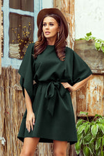Sofia Day kjole til dame fra MS StyleHaven, laget av polyester, farge Flerfarget, størrelse S/M, med short ermer, perfekt til casual; dress