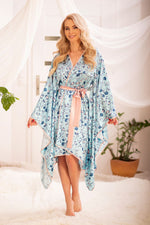 Hulhule Sateng Chemise av Kalimo til dame fra MS StyleHaven, laget av polyester; Elastan, farge Blå, størrelse M, med long; 3-4 ermer, perfekt til casual; dress
