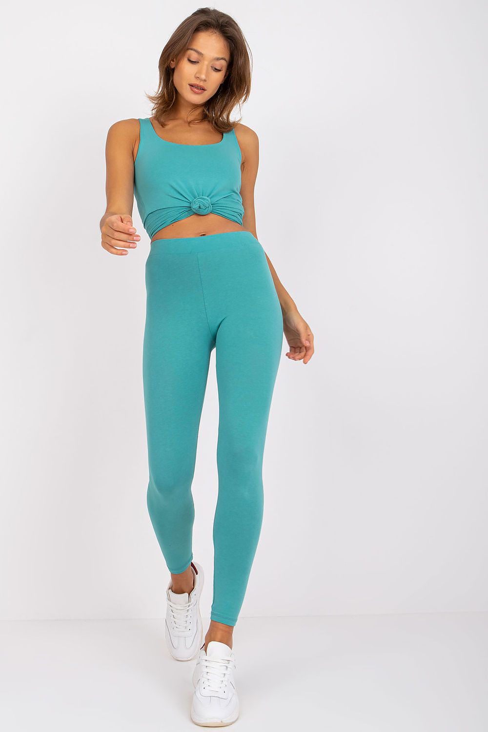 Leggings BFG til dame fra MS StyleHaven, laget av Bomull; Elastan-1, farge Brun, størrelse S, med sleeveless ermer, perfekt til casual; dress