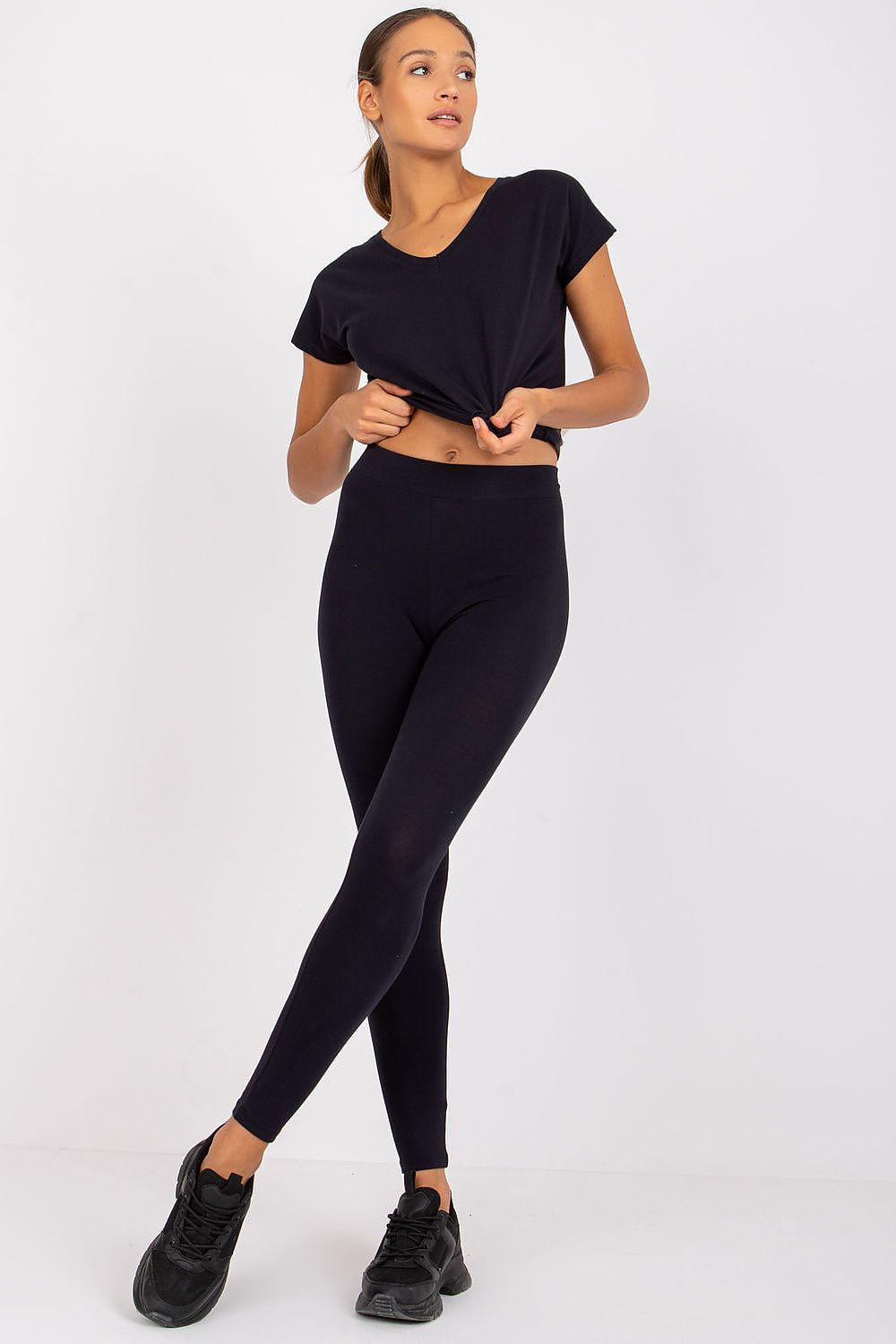 Leggings BFG til dame fra MS StyleHaven, laget av Bomull; Elastan-1, farge Brun, størrelse XL, med sleeveless ermer, perfekt til casual; dress