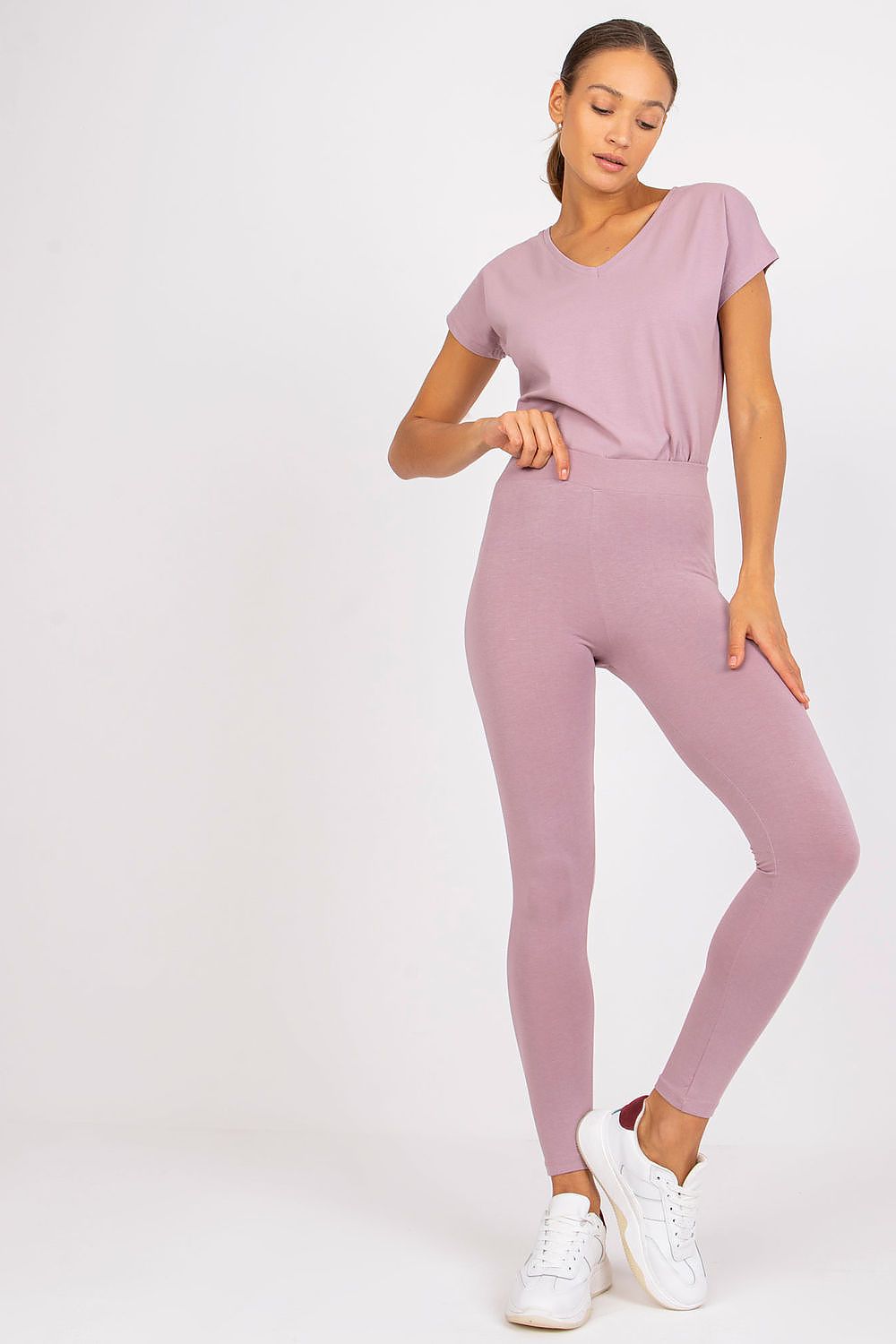 Leggings BFG til dame fra MS StyleHaven, laget av Bomull; Elastan-1, farge Grønn 3, størrelse L, med sleeveless ermer, perfekt til casual; dress