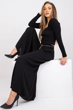 Damebukser Och Bella til dame fra MS StyleHaven, laget av Viskose, farge Svart, størrelse s, med strapless ermer, bukselengde long