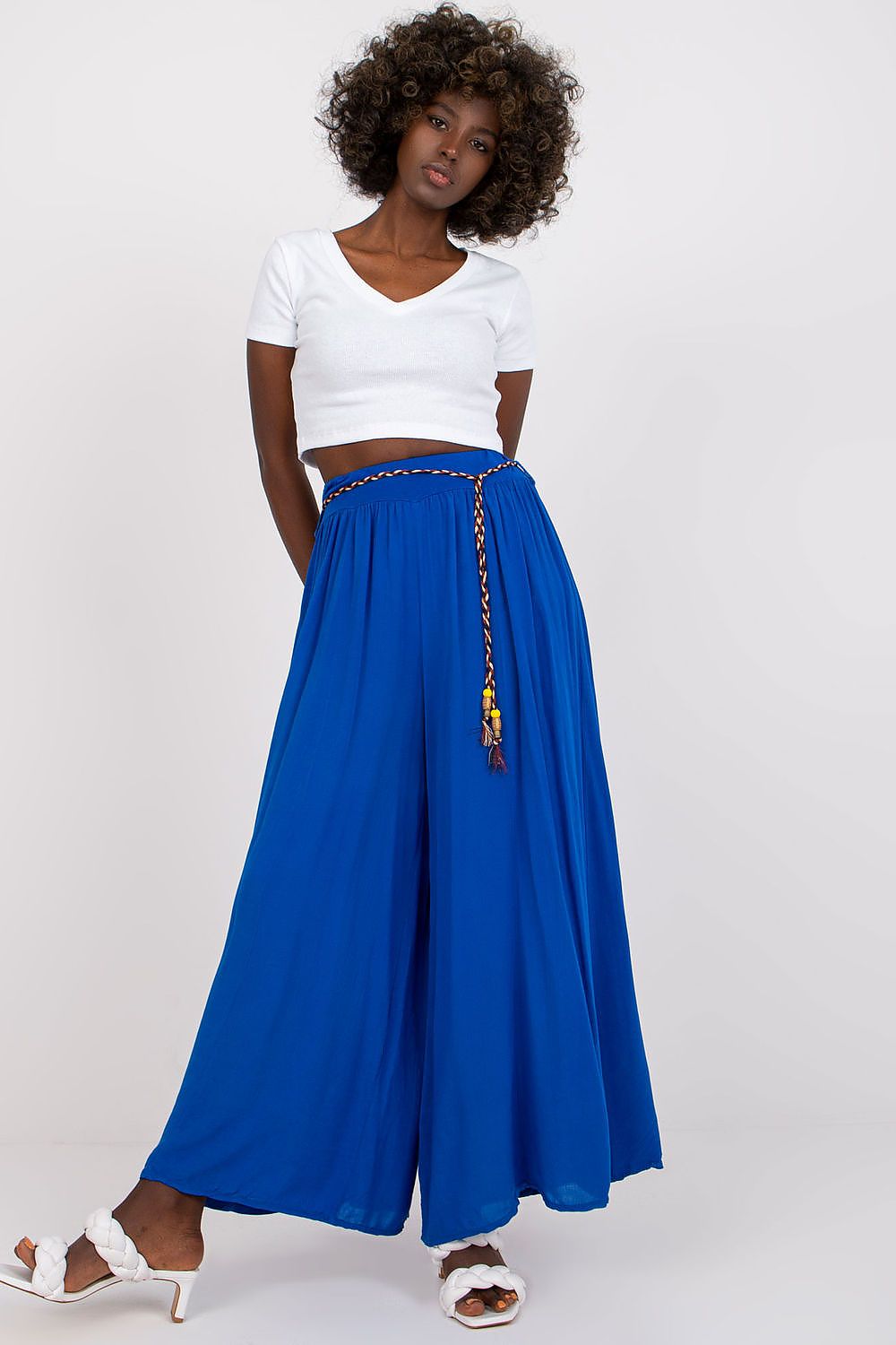Damebukser Och Bella til dame fra MS StyleHaven, laget av Viskose, farge Blå, størrelse M, med strapless ermer