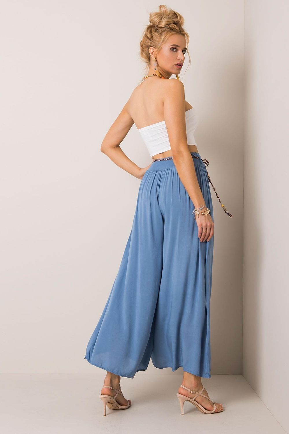 Damebukser Och Bella til dame fra MS StyleHaven, laget av Viskose, farge Blå 2, størrelse s, med strapless ermer