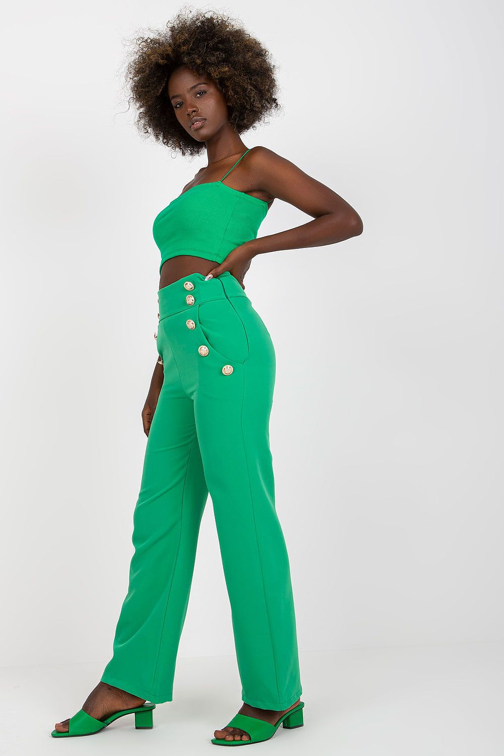 Chic High-Midje Bukser til dame fra MS StyleHaven, størrelse s, med short, bukselengde long, kjolelengde mini, kjolestil wrap; a-line
