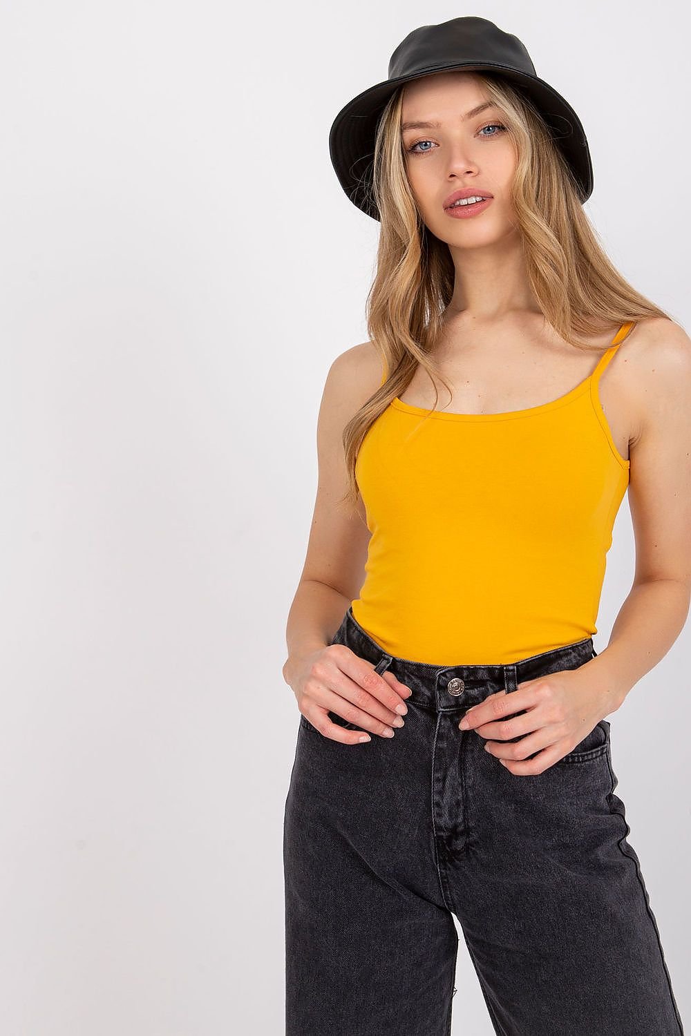 Topp BFG til dame fra MS StyleHaven, laget av Bomull, farge Oransje, størrelse S, med sleeveless ermer, perfekt til casual; dress