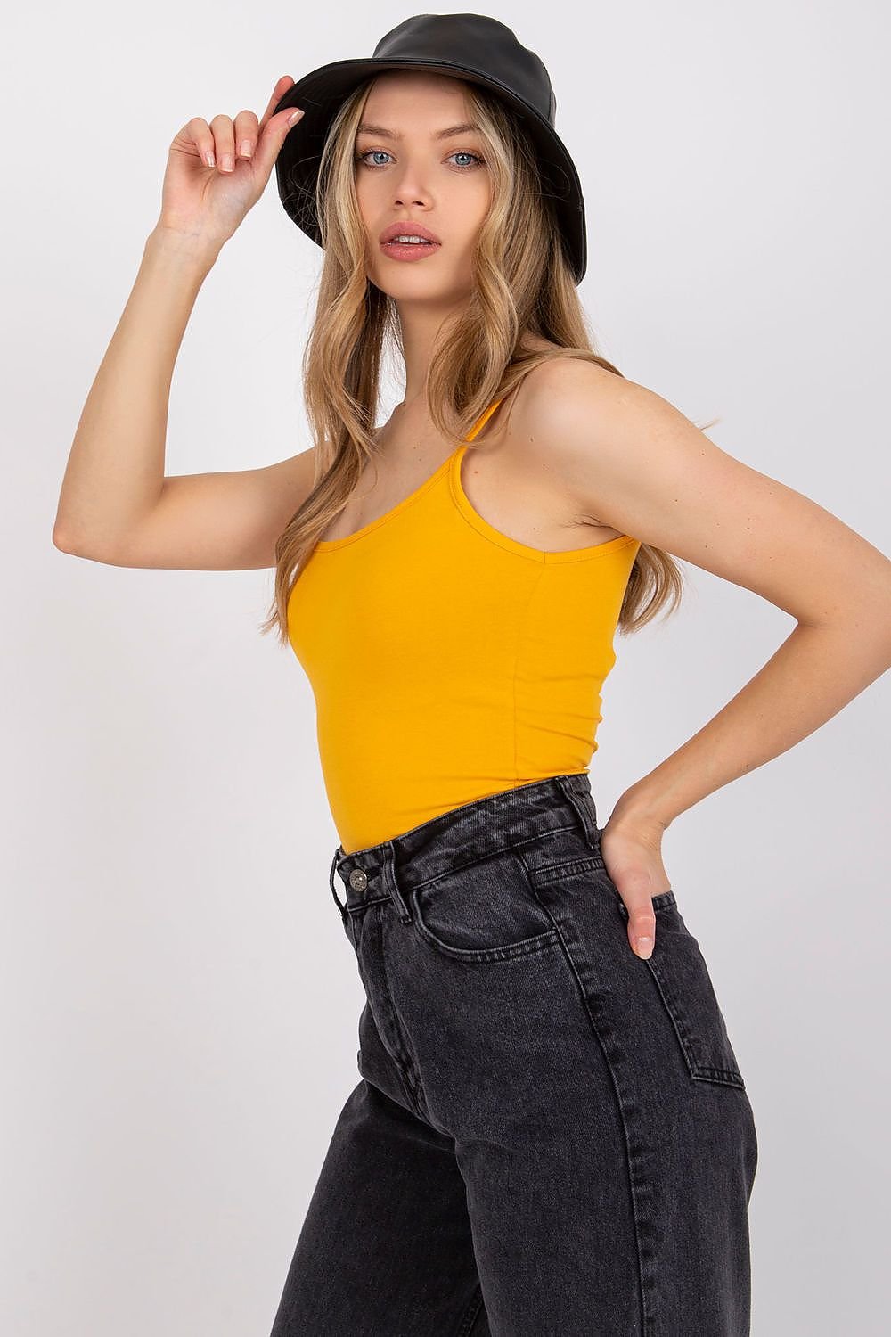 Topp BFG til dame fra MS StyleHaven, laget av Bomull, farge Oransje, størrelse M, med sleeveless ermer, perfekt til casual; dress
