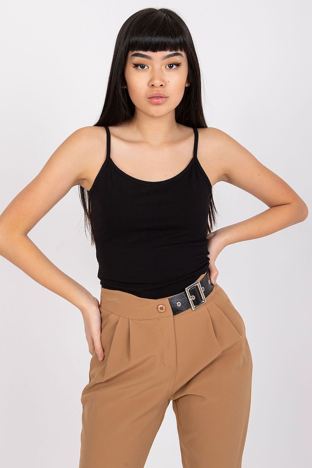 Topp BFG til dame fra MS StyleHaven, laget av Bomull, farge Svart, størrelse S, med sleeveless ermer, perfekt til casual; dress