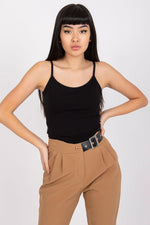 Topp BFG til dame fra MS StyleHaven, laget av Bomull, farge Svart, størrelse S, med sleeveless ermer, perfekt til casual; dress