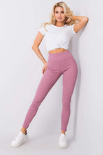 Lange leggings BFG til dame fra MS StyleHaven, laget av Bomull; Elastan-1, farge Rosa, størrelse S, med long; 3-4 ermer, perfekt til casual; dress
