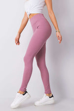 Lange leggings BFG til dame fra MS StyleHaven, laget av Bomull; Elastan-1, farge Fiolett 2, størrelse s, med long; 3-4 ermer, perfekt til casual; dress