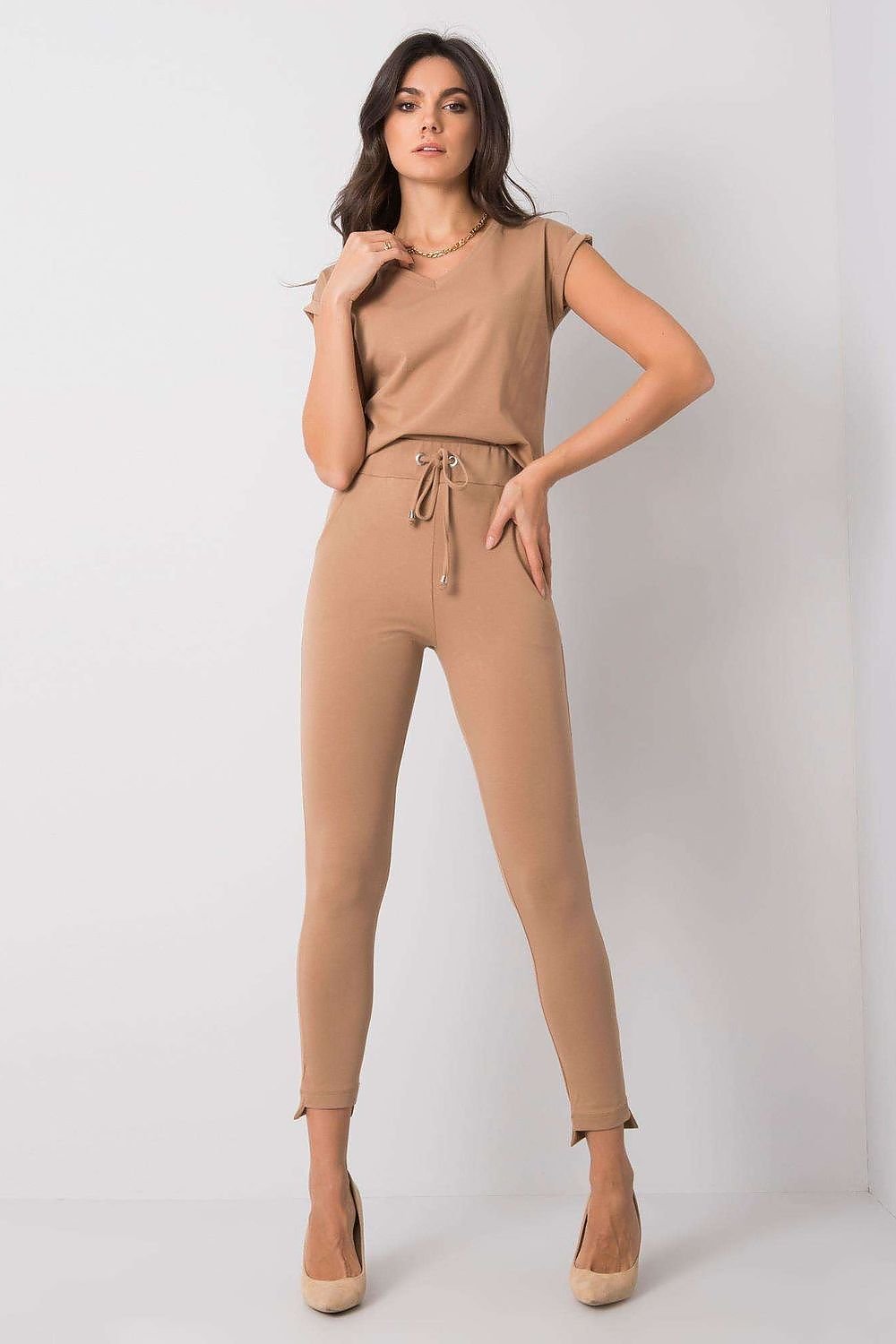 BFG – koniske joggebukser for kvinner med knytebånd i midjen til dame fra MS StyleHaven, laget av Bomull; Elastan-1, farge Grå, størrelse XL, med long; 3-4 ermer, perfekt til casual; dress