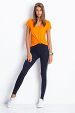 Lange leggings BFG til dame fra MS StyleHaven, laget av Bomull; Elastan-1, farge Grønn 2, størrelse L, med sleeveless ermer, perfekt til casual; dress