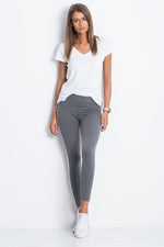 Lange leggings BFG til dame fra MS StyleHaven, laget av Bomull; Elastan-1, farge Rød, størrelse S, med sleeveless ermer, perfekt til casual; dress