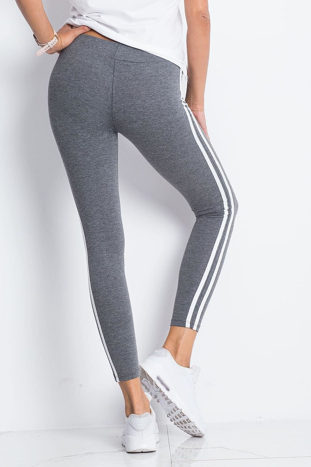 Lange leggings BFG til dame fra MS StyleHaven, laget av Bomull; Elastan-1, farge Grå 2, størrelse M, med sleeveless ermer, perfekt til casual; dress