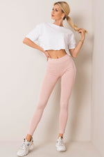 Lange leggings BFG til dame fra MS StyleHaven, laget av Bomull; Elastan-1, farge Rød, størrelse XL, med sleeveless ermer, perfekt til casual; dress