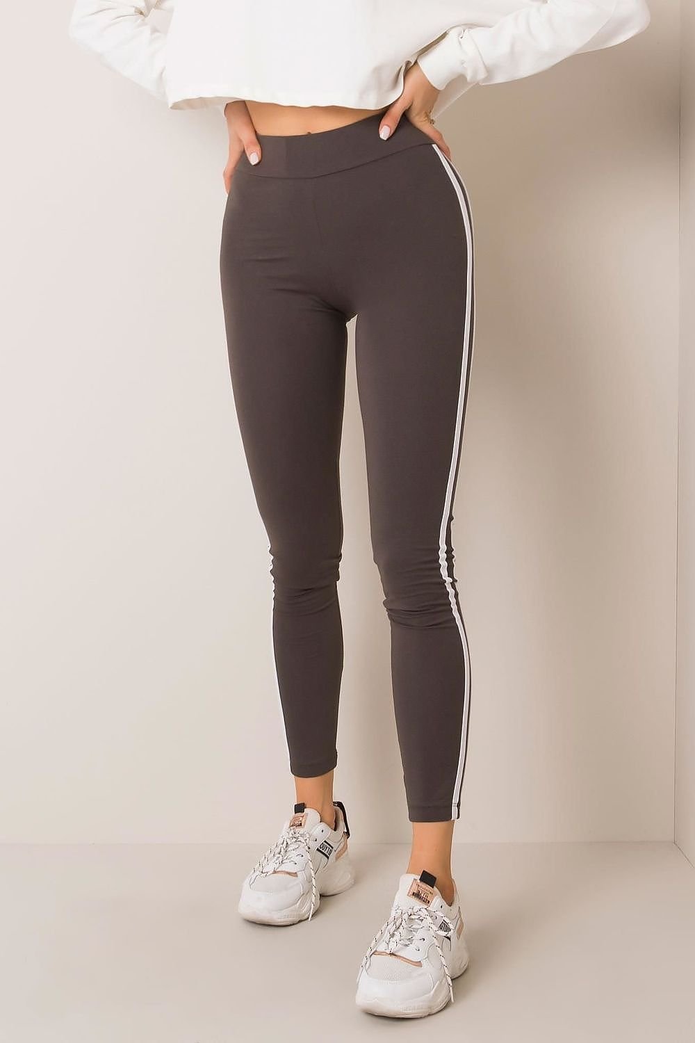 Lange leggings BFG til dame fra MS StyleHaven, laget av Bomull; Elastan-1, farge Marineblå, størrelse XS, med sleeveless ermer, perfekt til casual; dress