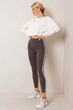 Lange leggings BFG til dame fra MS StyleHaven, laget av Bomull; Elastan-1, farge Marineblå, størrelse S, med sleeveless ermer, perfekt til casual; dress