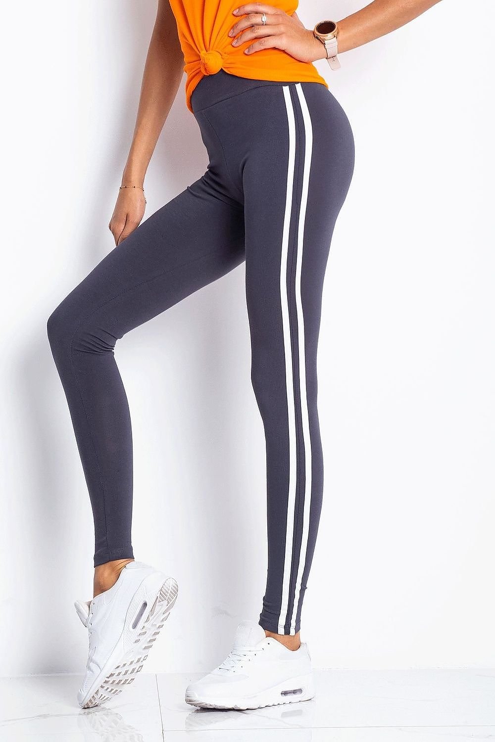 Lange leggings BFG til dame fra MS StyleHaven, laget av Bomull; Elastan-1, farge Marineblå, størrelse XL, med sleeveless ermer, perfekt til casual; dress
