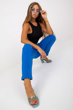 Everyday Ease - Joggebukse i bomull med høy midje til dame fra MS StyleHaven, laget av Bomull, farge Blå, størrelse S, med 45720 ermer, perfekt til casual; dress