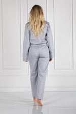Pyjamas Momenti Per Me til dame fra MS StyleHaven, laget av Bomull, farge Grå, størrelse M, med short ermer, perfekt til casual; dress