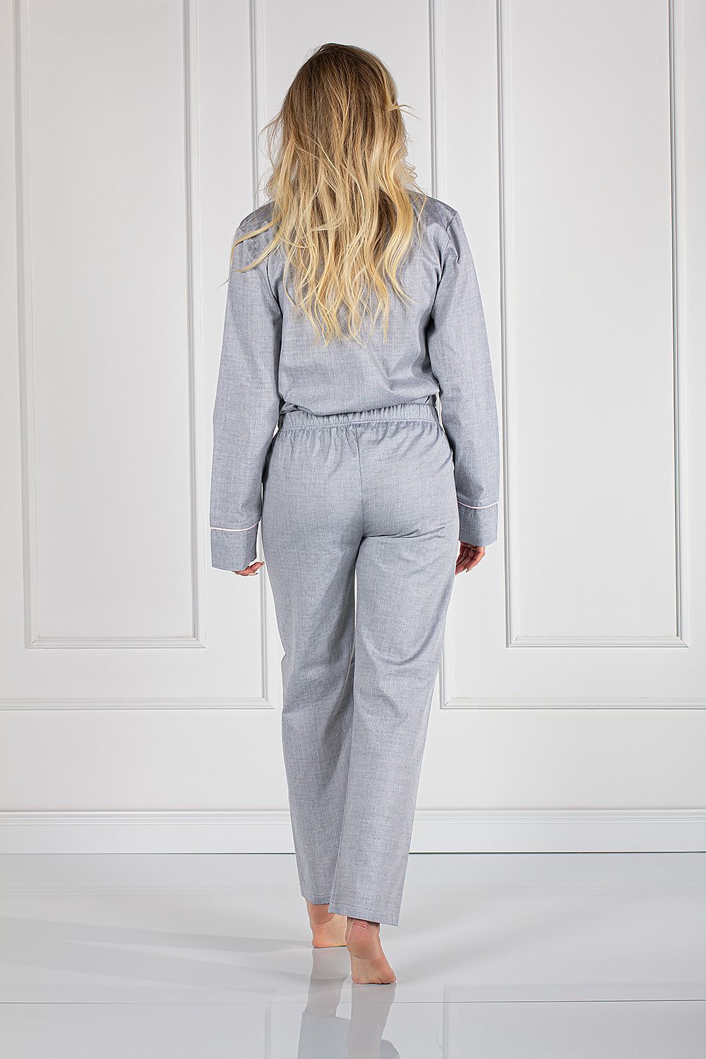 Pyjamas Momenti Per Me til dame fra MS StyleHaven, laget av Bomull, farge Grå, størrelse M, med short ermer, perfekt til casual; dress