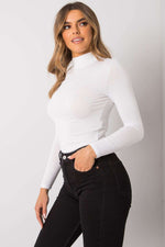 Turtleneck Rue Paris til dame fra MS StyleHaven, laget av Viskose, farge Hvit, størrelse M, med sleeveless; 3-4 ermer, perfekt til casual; dress