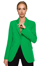 Klassiske Blazer - Moe til dame fra MS StyleHaven, laget av polyester, farge Grønn, størrelse s, med long ermer, perfekt til dress